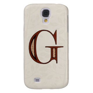 Damask Letter G   Red Samsung Galaxy S4 Cover