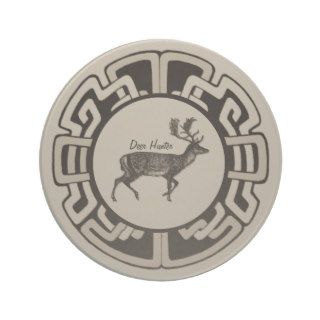 Personalized Deer Hunter Medallion Beverage Coaster