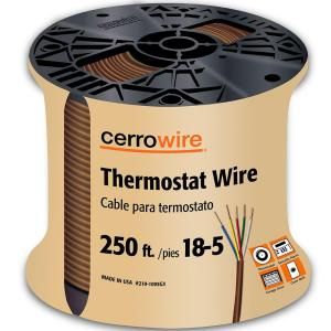 Cerrowire 250 ft. 18/5 Solid Thermostat Wire   Brown 210 1005G3