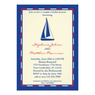 Sail Boat Couple's Bridal Shower Invitation