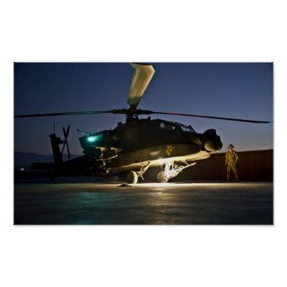 AH 64D Apache at Camp Marmal, Afghanistan Print
