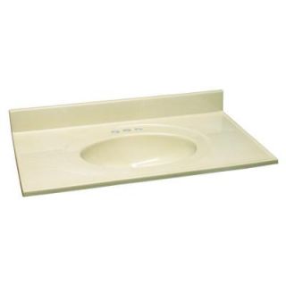 Design House 31 in. W Cultured Marble Vanity Top with White on Bone Bowl 551119