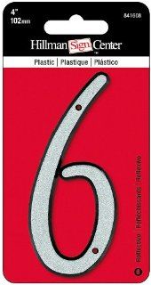 The Hillman Group 841608 4 Inch Nail On Reflective Plastic House, Number 6    