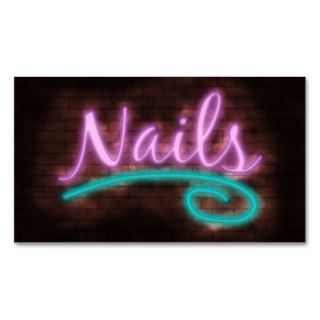 Neon Nails Technician Business Card Template