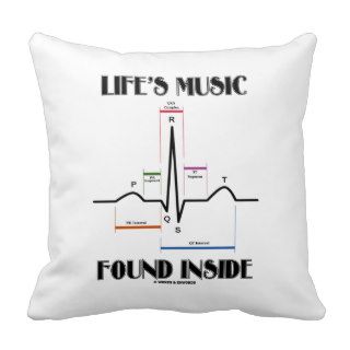 Life's Music Found Inside (ECG/EKG Heartbeat) Pillows