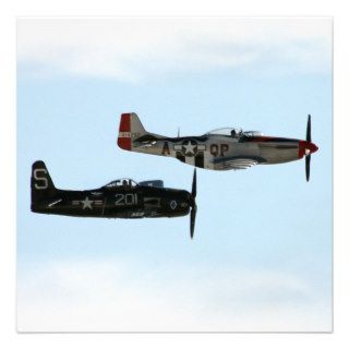 F8F Bearcat  & P 51D Mustang Personalized Invitations