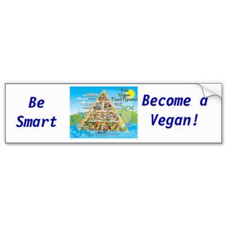 vegan pyramid 800x600, Be Smart, Become a Vegan Bumper Stickers