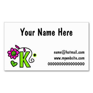 Cute Monogram Letter K Greeting Text Expression Business Card Templates
