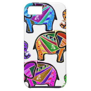 Cute whimsical aztec patterns colorful elephants iPhone 5 covers