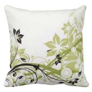 Abstract Floral Throw Pillows