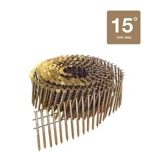 Hitachi 3 1/4 in. x 0.131 in. Full Round Head Ring Shank Electro Galvanized Wire Coil Framing Nails (4,000 Pack) 12239