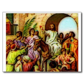 Jesus Rides the Donkey into Jerusalem Postcard