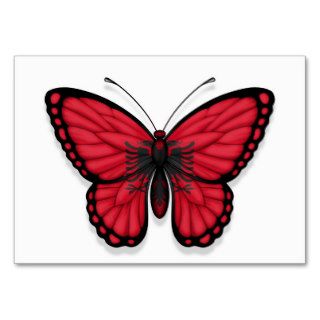 Albanian Butterfly Flag Business Cards