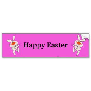 Happy Easter Cute Dancing Rabbit Bumper Sticker