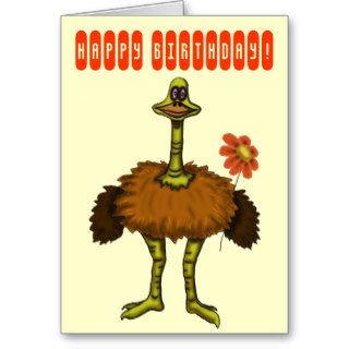 Funny ostrich happy birthday card
