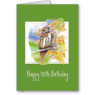 Funny Owl 90th Birthday Getting Older Card