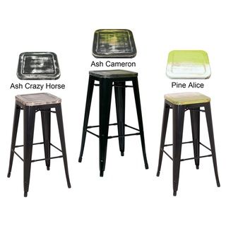 30 inch Black Frame Sheet Metal Bar Stool (2 Pack) Office Star Products Bar Stools