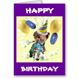 Yorkie Happy Birthday Card