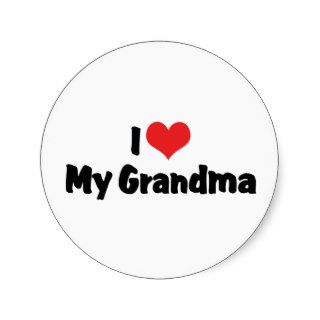 I Love My Grandma Round Sticker