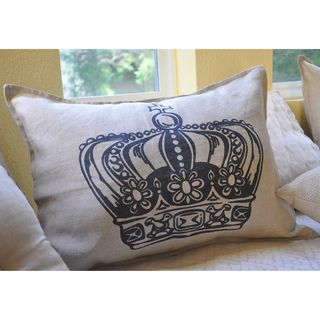 King Crown Print Decorative Small Bolster Pillow Cottage Home Throw Pillows