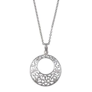 La Preciosa Sterling Silver Diamond cut Filigree Necklace La Preciosa Sterling Silver Necklaces