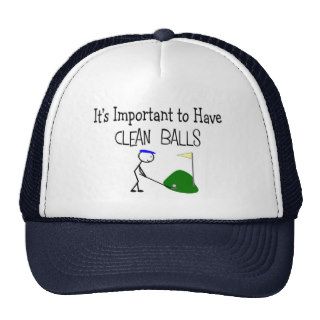 Golf "CLEAN BALLS"  Golf Humor Gifts Mesh Hats