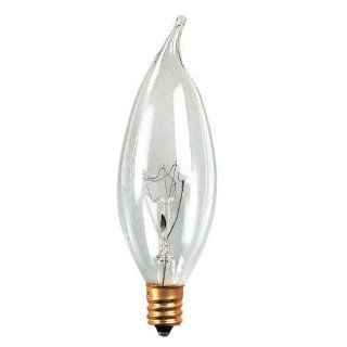 25W Incandescent Flame Tip Chandelier Bulb with E12 Base in Clear [Set of 10]    