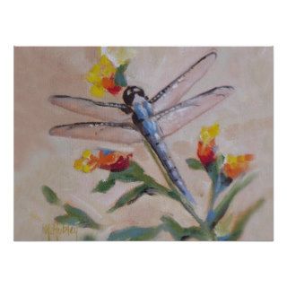 Dragonfly and flower print