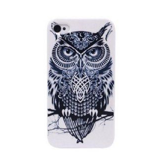 NicerockerBlack And White Cute Owl Hard Back Case Cover For iphone 4 4G 4S  Beauty