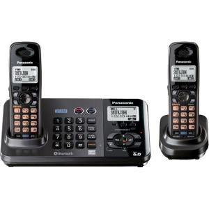 Panasonic DECT 6.0+ 2 Line Cordless Phone with Digital Answering System, 2 Handsets, and Bluetooth KX TG9382T