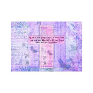 John 1335 Uplifting Bible Quote about LOVE Gallery Wrapped Canvas