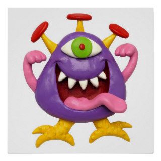 Goofy Purple Monster Print