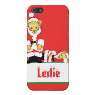 Your Name Here Custom Letter L Teddy Bear Santas iPhone 5 Cover