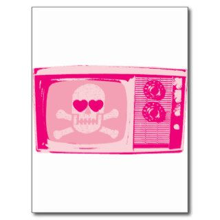 LOVE TV PINK POSTCARD