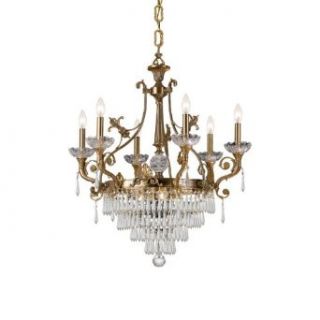 Regal Collection 9 Light 29" Aged Brass Clear Hand Cut Crystal Chandelier 5276 AG    