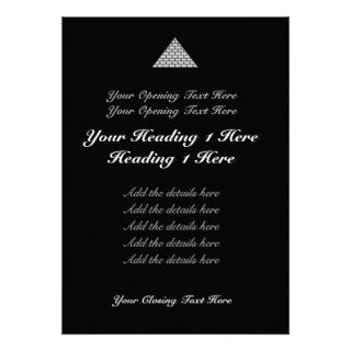 Pyramid Chrome on Black Personalized Personalized Invites