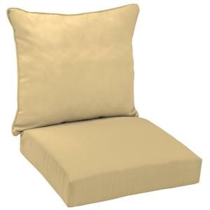 Hampton Bay Roux Tan Pillow Back Outdoor Deep Seating Cushion WC02911B 9D1