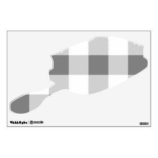 Cute Trendy Chic Gingham Pattern Gray White Wall Decals
