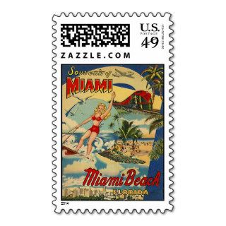 Vintage Miami Beach, Florida, USA   Postage Stamps