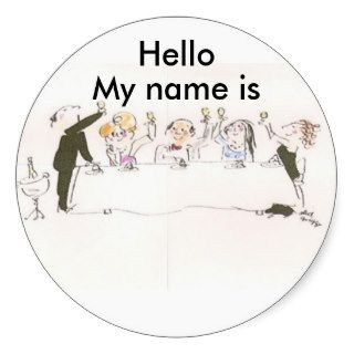 Name Tags for Party Round Sticker