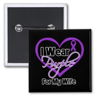 I Wear Purple Heart Ribbon   Wife Button