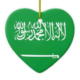 Royal Standard Of Saudi Arabia, Saudi Arabia flag Christmas Tree Ornaments