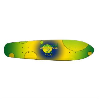 Brazilian Gifts Thank You / Obrigado + Smiley Face Custom Skate Board