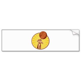 Basketball Player Hand Catching Throwing Ball Bumper Stickers