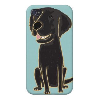 XX  Cute Black Labrador Cartoon iPhone 4/4S Cases