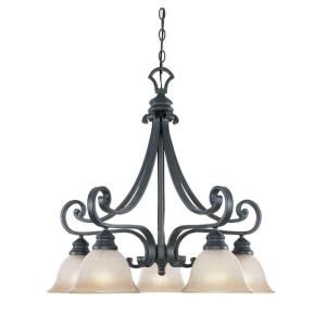 Designers Fountain Monte Carlo 5 Light Hanging Natural Iron Chandelier HC0379