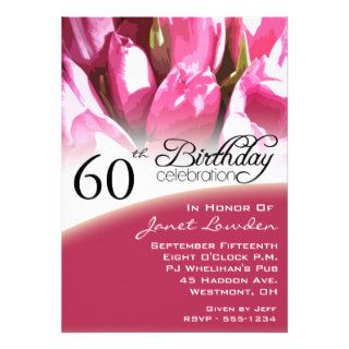 Floral 60th Birthday Party Invitations