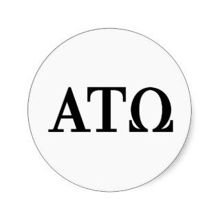 Alpha Tau Omega Letters Round Sticker
