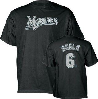 Dan Uggla Florida Marlins Jersey Name and Number Black T Shirt  Novelty T Shirts  Clothing