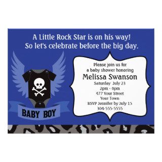 Rock Star Skull Baby Shower Invitations